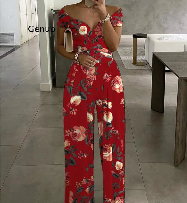 Women one-shoulder printed jumpsuit one piece jumpsuit jump suits for women long jumpsuit women elegant jumpsuit women