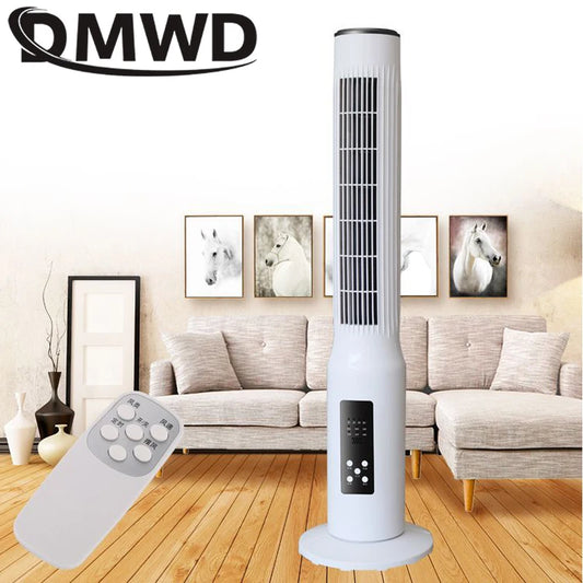 DMWD 45W Electric Air Cooling Fan Tower Type Floor Stand Cooler Mute Vertical Bladeless Remote Timer Conditioning ventilator EU