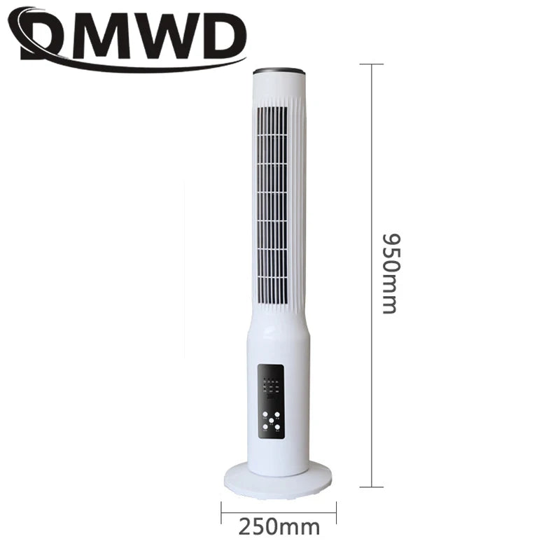 DMWD 45W Electric Air Cooling Fan Tower Type Floor Stand Cooler Mute Vertical Bladeless Remote Timer Conditioning ventilator EU