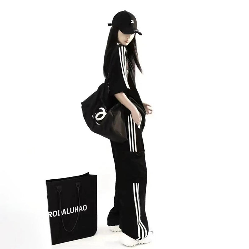 Trendy Female Xia Mei Style Fried Street Black Fashion Suit