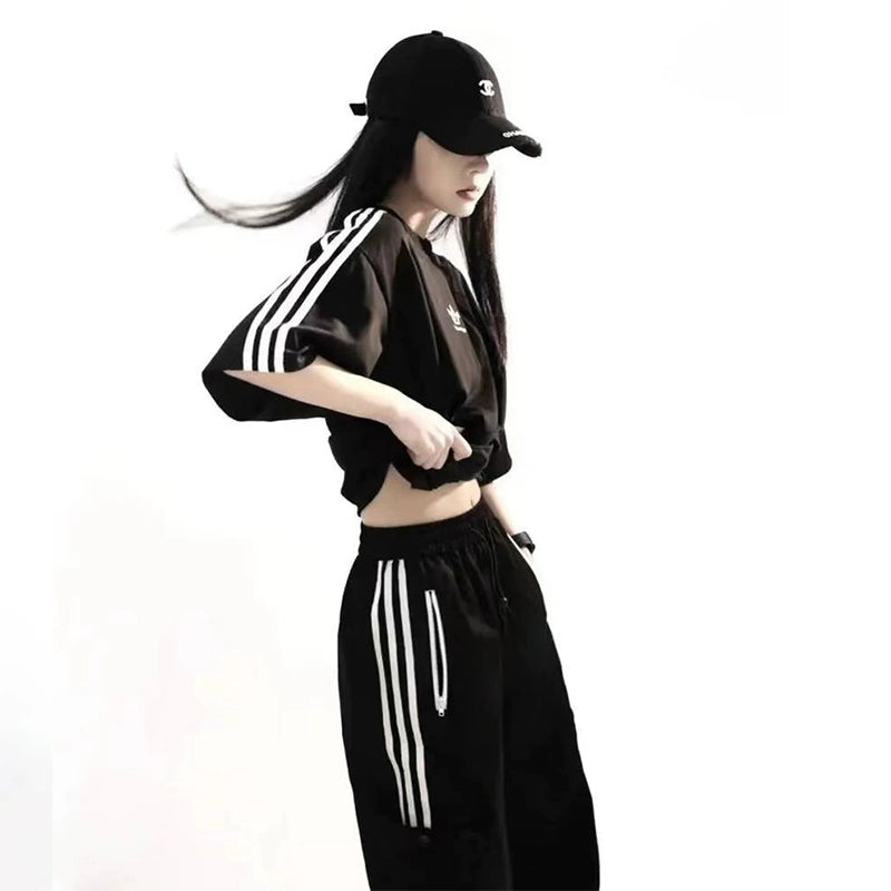 Trendy Female Xia Mei Style Fried Street Black Fashion Suit