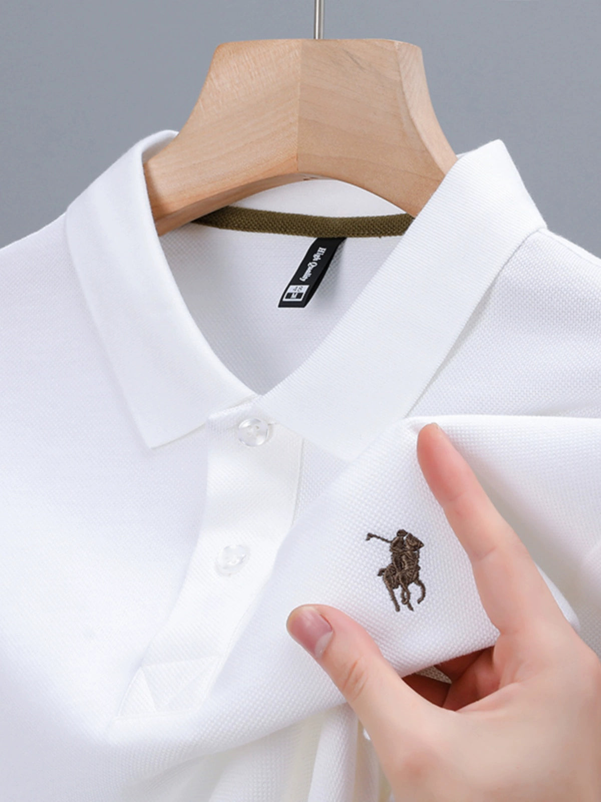 100% Pure Cotton Pu Sen Paul Polo Shirt Horse Logo Summer Fashion Brand Short Sleeve T-shirt Men Lapel T-shirt Tops