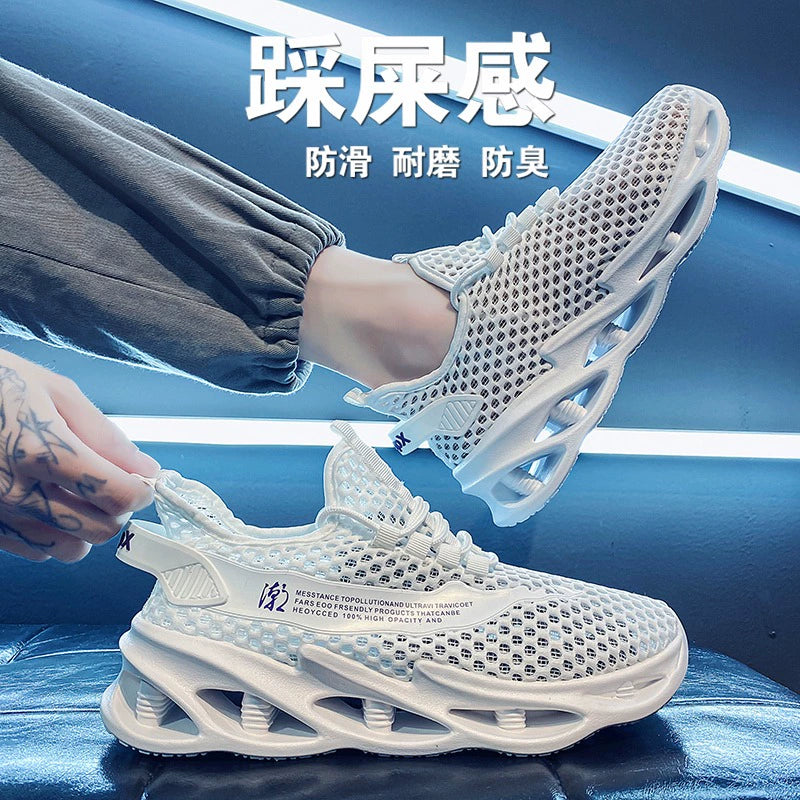 Thin Mesh Flying Woven Casual and Lightweight Men's Work Shoes