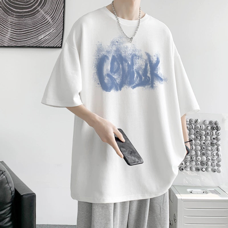 Heavy Cotton Printed Bottoming Shirt plus Size Short Sleeve T-shirt