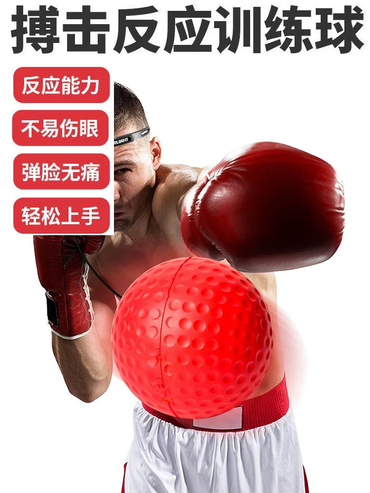 Head-Mounted Boxing Ball Fight Training Equipment Reaction Ball Empty Strike Dodge Speed Ball Children Workout Elastic Decompression