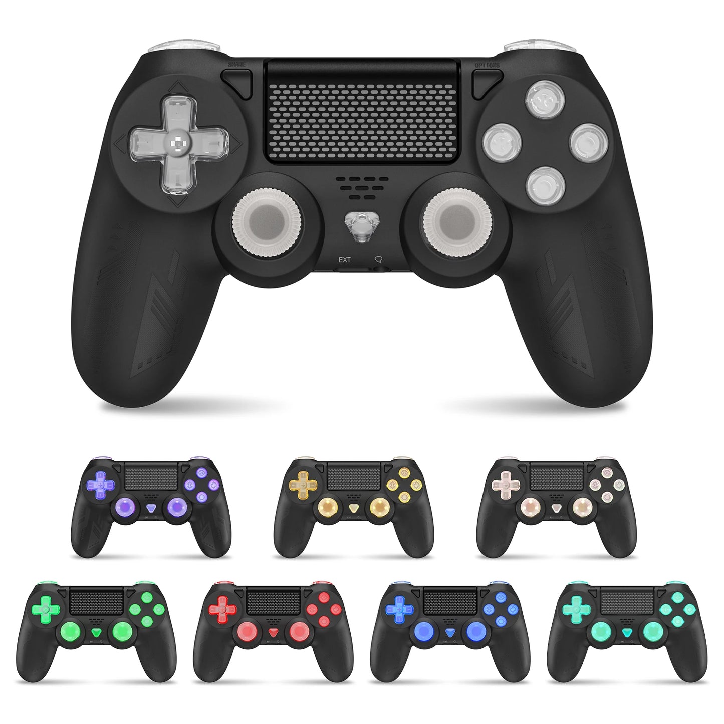 Ps4 controler For Ps4 /Ps3/ Pro/Slim/Pc 4 Bluetooth Gamepad Dual Vibration Game Controller  With Turbo/Led/Touch Function