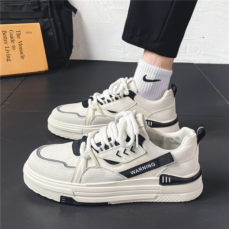 Men's Canvas Shoes Fall Trendy All-Match Casual Board Shoes Junior High School Students Sports Platform Height Increasing Non-Slip Easy Wear Tide Shoes