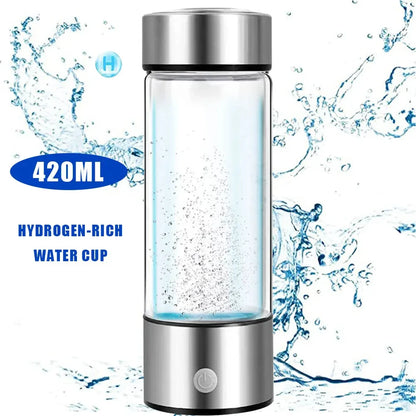 420ml Hydrogen-Rich Water Cup Electric Hydrogen Rich Water Generator Bottle Titanium Quality Filter Portable Antioxidant Lonizer