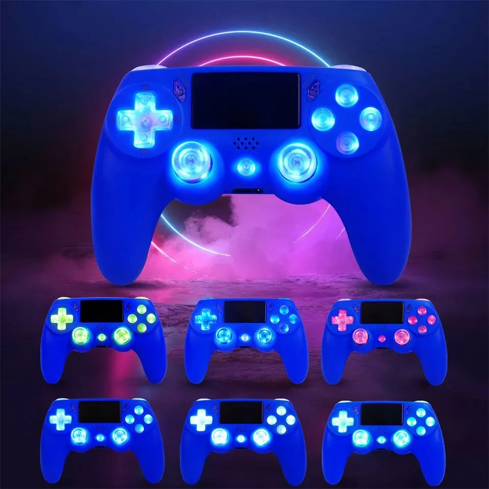 Wireless Controller Dual Vibration RGB Light Bluetooth Gamepad For PS4 PS3 Game Console PC Joystick WIN 7 8 10