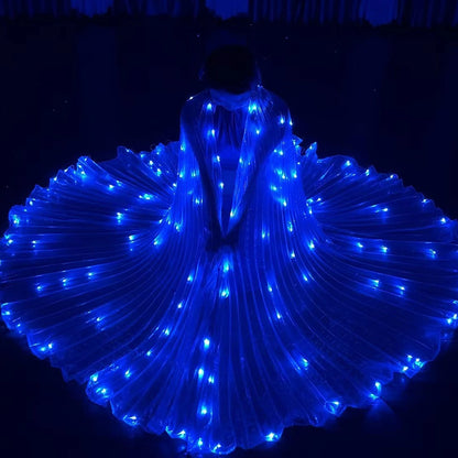 LED Dance Fairy Wings Cloak Children Dancers Colorful Butterfly Wings Stage Performance Belly Dancing Carnival Party Photo Prop