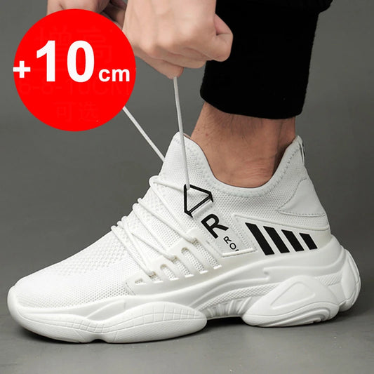 Men Elevator Shoes Man Breathable Casual Shoes Hidden Heels 10cm 8cm 6cm Height Increasing Shoes Height Increase Shoes For Men