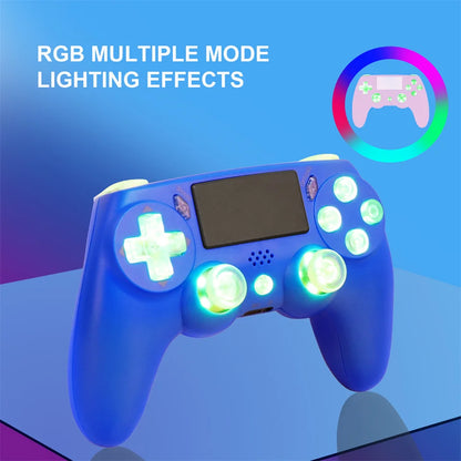 Wireless Controller Dual Vibration RGB Light Bluetooth Gamepad For PS4 PS3 Game Console PC Joystick WIN 7 8 10