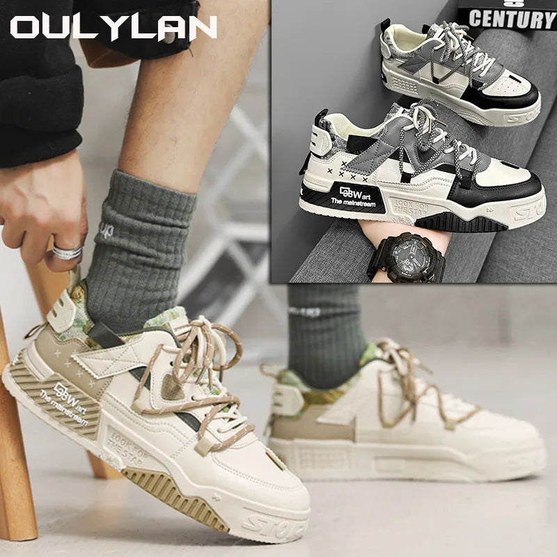 Fashion Color Blocking Sports NEW Shoes Thick Soled Shoes for Men Trendy Spring Casual Shoes Student Men's Shoes