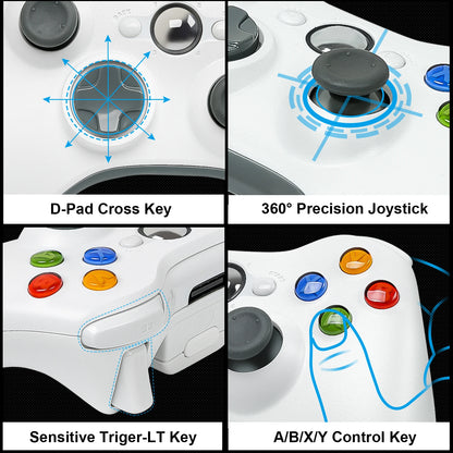 For Xbox 360/PC Gamepad 2.4G Wireless Game Controller Gaming Remote Joystick 3D Rocker Game Handle Tools Parts