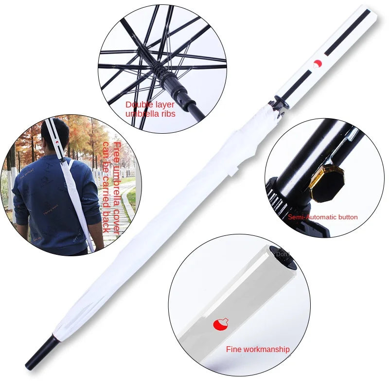 16 Bones Automatically Open Long Handle Windproof Samurai Sword Umbrella Japanese Ninja-like Sun and Rain Straight Umbrella