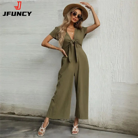 JFUNCY Summer Women's Jumpsuits Female Jumpsuit Elegant Outfits Women Combinations Clothes Woman Jump Suit Lady Rompers