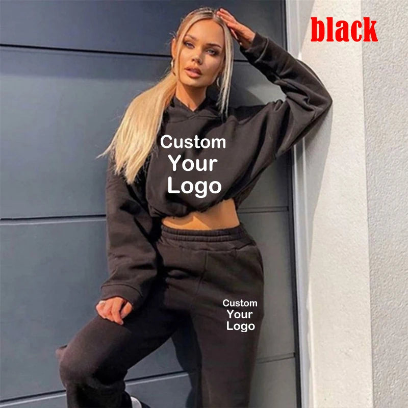 New Fashion Women Track Suits Sports Wear Jogging Suits Ladies Hooded Tracksuit Set Clothes Hoodies+Sweatpants Sexy Suit