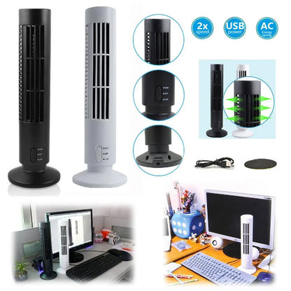 Portable USB Cooling Bladeless Fan Desktop Silent Air Conditioner Humidifier Purifier Multifunction Summer Tower Fan