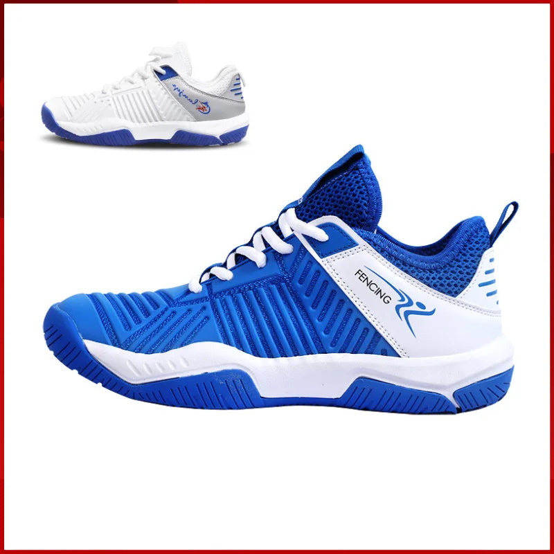 New Color Blue Kid Adult Fencing Shoes Non Slip Indoor Breathable Fencer Sneakers Size 31-45 Men Table Tennis Badminton Shoes