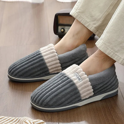 Big Size 48 49 Winter Men Slippers Comfort Furry Home Shoes Thick Warm Plush Platform Outdoor Indoor Couples Non-Slip Flats