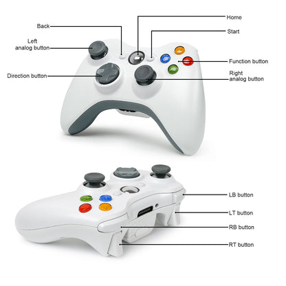 PC Gamepad For Xbox 360 2.4G Wireless Game Controller Gaming Remote Joystick 3D Rocker Game Handle Tools Parts