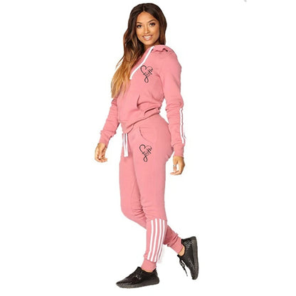 Fashion Faith Print Women Track Suits Sports Wear Jogging Suits Hoodies+Sweatpants Sweat Suits