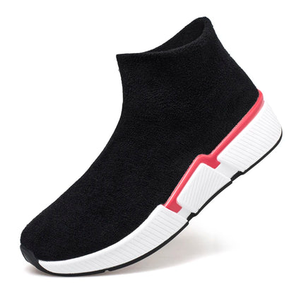 High Top Winter Sneakers Men Shoes Outdoor Warm Plush Sneaker Slip-On Sock Casual Shoes Men Running Shoes zapatillas Larger Size