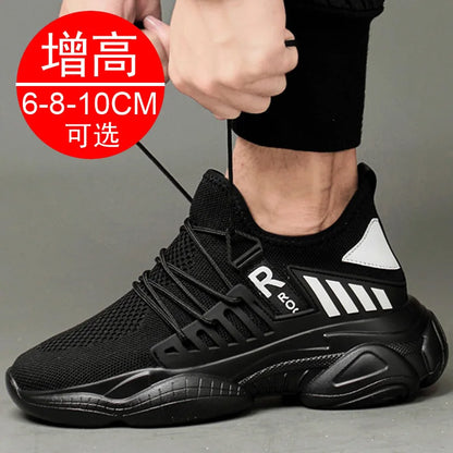 Men Elevator Shoes Man Breathable Casual Shoes Hidden Heels 10cm 8cm 6cm Height Increasing Shoes Height Increase Shoes For Men