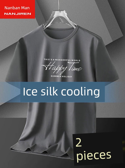 Ice Silk Men Sun-Proof 2024 Cool Feeling Quick-Drying T-shirt